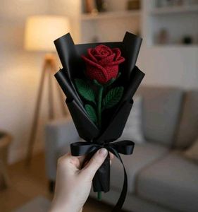 Handmade Crocheted Rose Bouquet