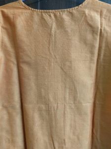 Yellow Embroidered Kurta with Red Bottoms