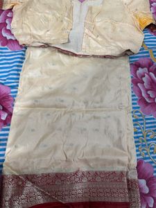 Elegant Cream Saree with Maroon Border