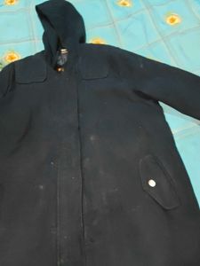 Classic Hooded Navy Coat men