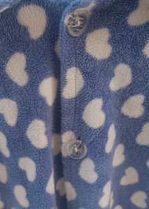 Blue Heart Print fleece co ord set