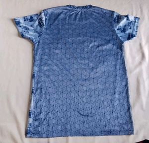 Blue Geometric Print T-Shirt