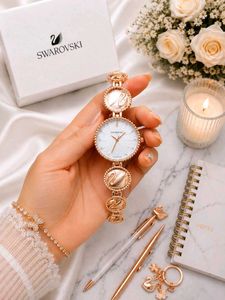 Swarovski Rose Gold Swan Watch