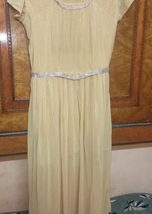 Elegant Gold Midi Dress