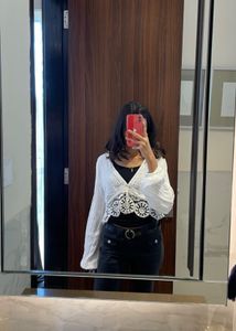 Crochet Trimmed Crop Top