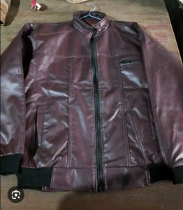 Men's Faux Leather Bomber Jacket