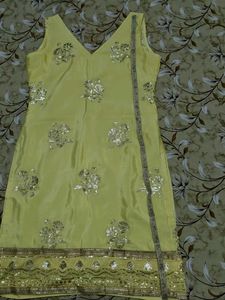 Elegant Yellow sharara set with dupatta