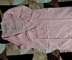 Pink &amp; White Striped Button-Up Shirt