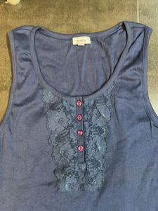Beautiful Pale Blue Lace Night Suit Set