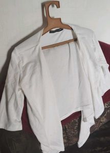 White Open Front Cardigan