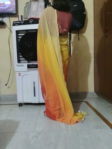 ready to wear Yellow &amp; Orange Ombre Saree