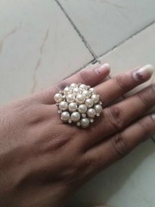 Pearl and Rhinestone Statement Ring