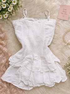 Boho White Ruffle Cami Top