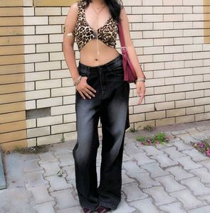 Y2K black stylish baggy jeans