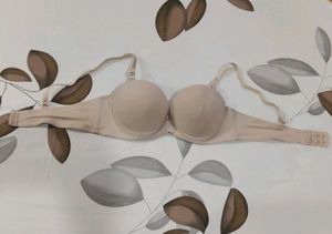 Nude Wired Padded Detachable Straps Bra