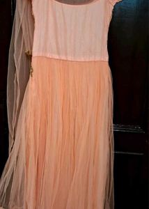 Stunning Peach Embellished Gown with Dupatta 💫