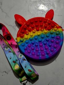 Rainbow Bunny Pop-It Purse