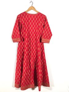 Red Printed Kurta(Women’s)