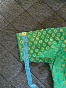 Vibrant Green Brocade Print  Ghagra oodna