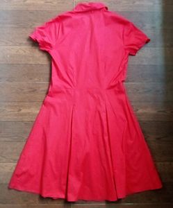 Collared Red Skater Dress