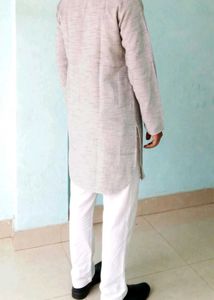 Men's Grey original khadi cotton Kurta 42 size