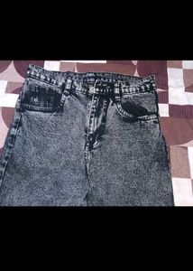 Stylish Wide Leg Acid Wash Jeans