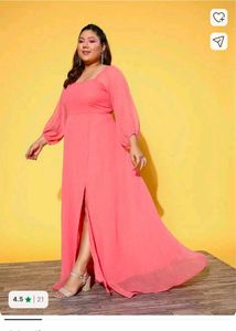 Chic pink  Dot Dress xxl size