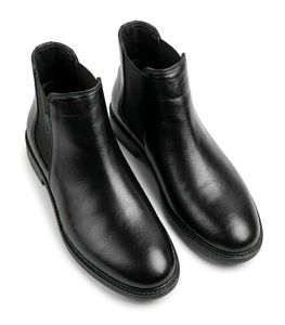 Black synthetic leather Ankle Boots