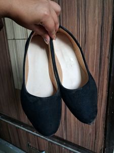 Black Suede Ballet Flats
