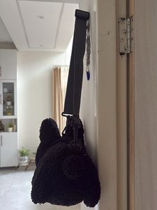 Cute Black Teddy Bear Crossbody Bag