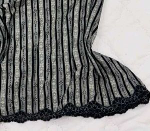Vintage Striped Lace Trim Camisole Top