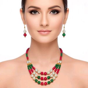 Elegant Multi-Layered Necklace &amp; Earring Set