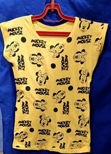 Cute Yellow Mickey Mouse T-Shirt