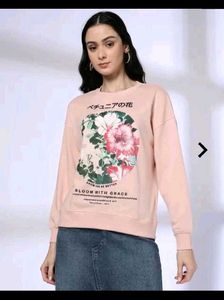 Light Pink Floral Graphic Sweatshirt
