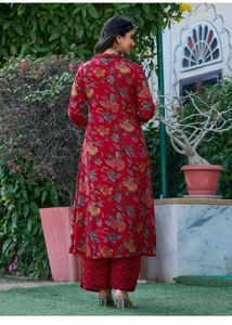 Vibrant Floral Print Kurta Set