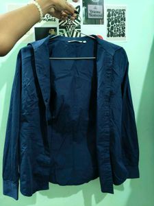 Classic Navy Blue Collared Shirt