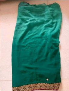 Sea Green Saree with Embroidered Border