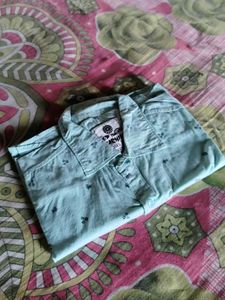 Men's Light Blue Printed Casual Shirt