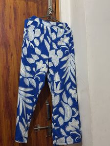 Dressberry Blue Floral Wide Leg Pants