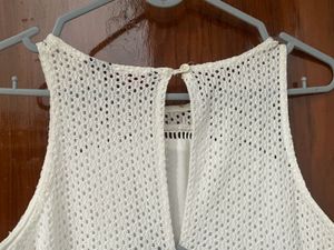 White Lace Sleeveless Dress