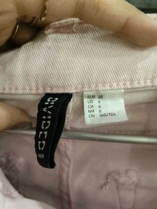 Light Pink Wide Leg Jeans