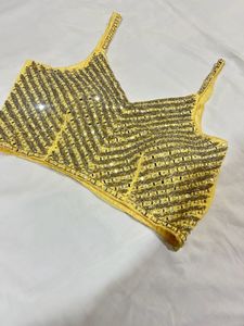 Elegant Yellow Ethnic Gown with cape and padded
