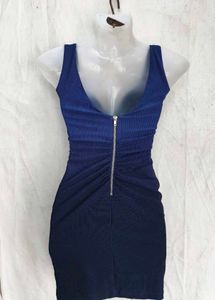 Stunning Navy Blue V-Neck Bodycon Dress