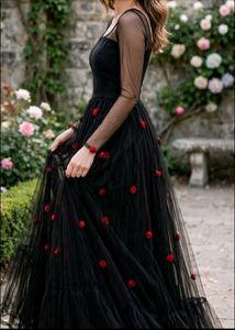 Elegant Black Floral Gown