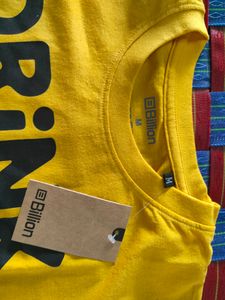 Branded T-shirt (Colour : Mustard)