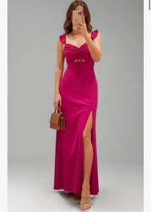 Elegant Cut-Out Maxi Dress with Thigh-High Slit