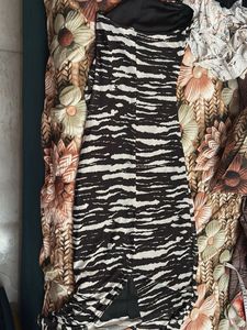 Stylish Zebra Print Tube Ruched Dress