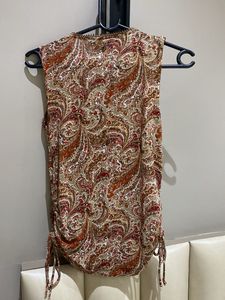 Paisley Print Ruched Top