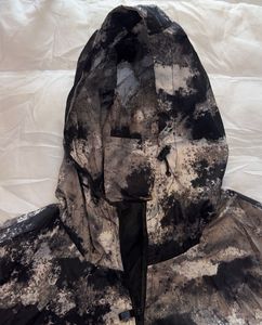 Abstract Print Hooded upper Jacket