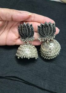 Elegant Lotus Jhumka Earrings